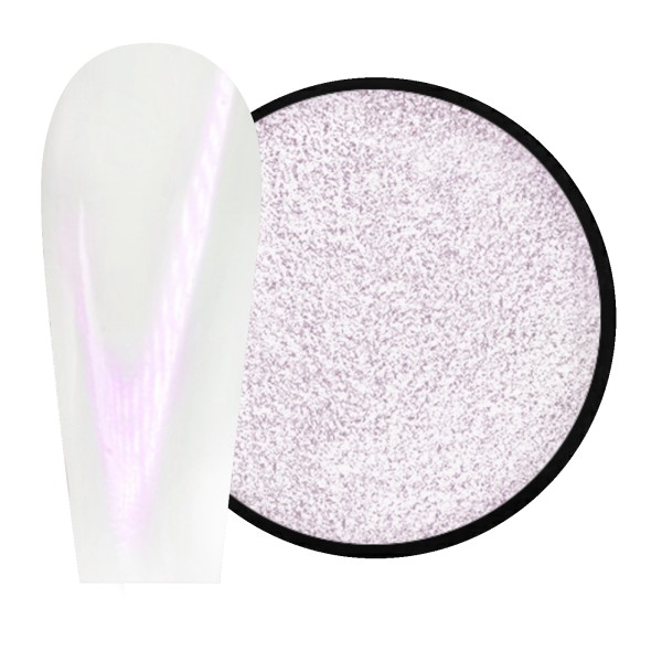 JUSTNAILS Mirror-Glow White Nagel Pigment White - LILAC Shimmer