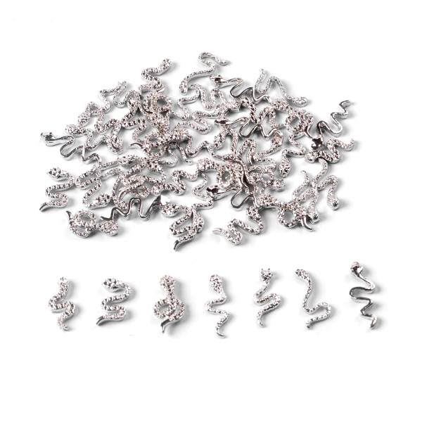 JUSTNAILS Charms Mix Snake silver 06 50pcs