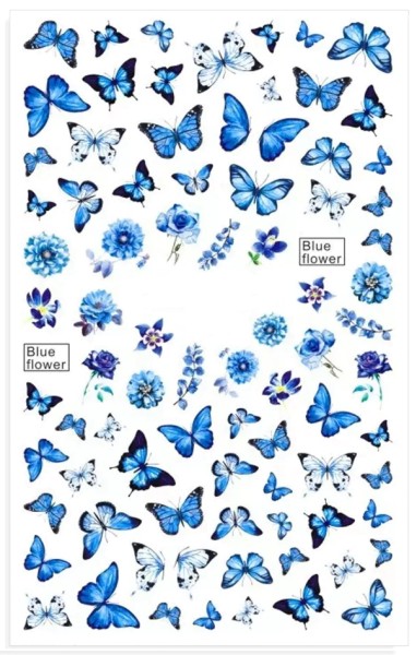 JUSTNAILS Sticker Butterfly Blue 679