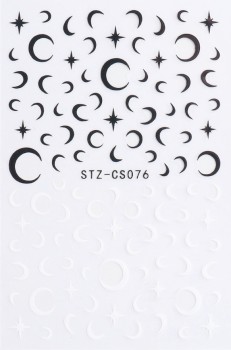 JUSTNAILS Sticker Mond schwarz weiß selbstklebend 076 JUSTNAILS Sticker Mond schwarz weiß selbstklebend 076