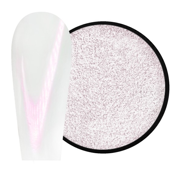 JUSTNAILS Mirror-Glow White Nagel Pigment White - PINK Shimmer