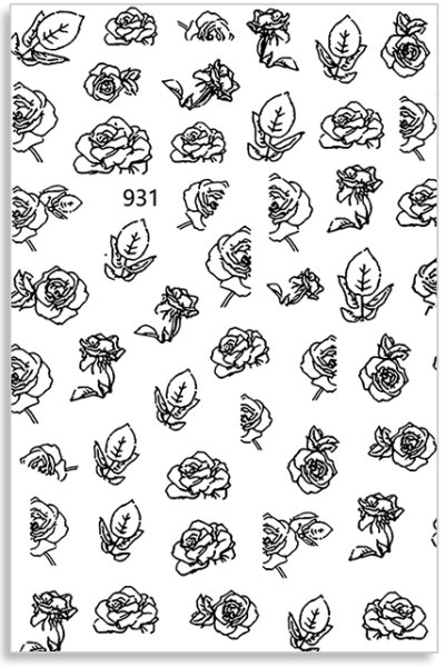 JUSTNAILS Sticker Rosen schwarz selbstklebend 1144