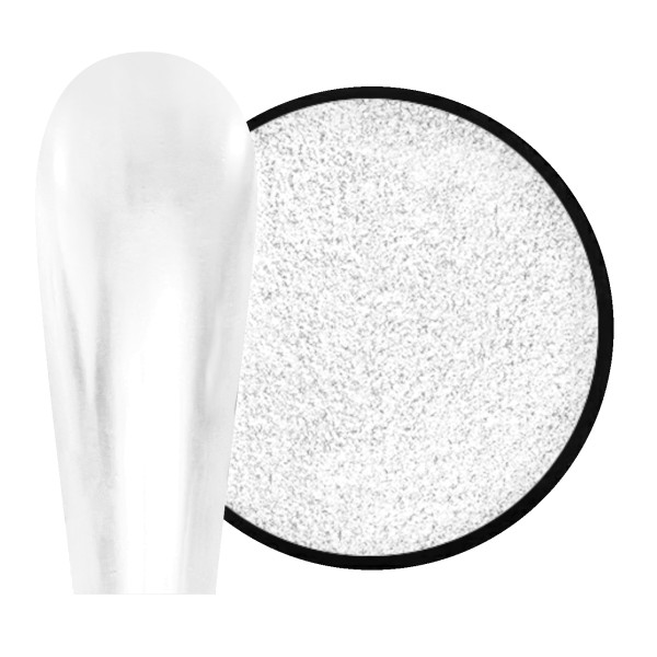 JUSTNAILS Mirror-Glow White Nagel Pigment - WHITE