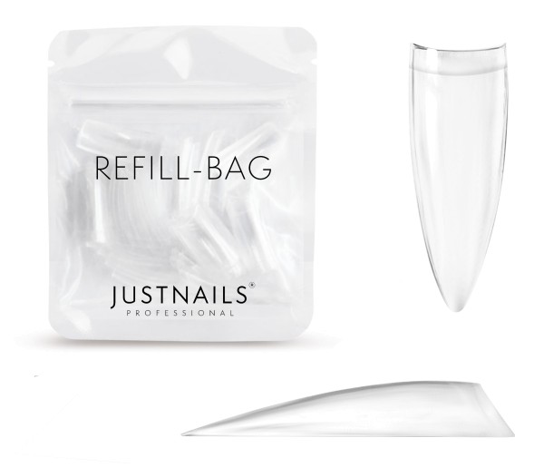 JUSTNAILS Refill Tips Stiletto Almond Form Einzelne Größen
