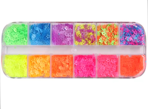 JUSTNAILS Neon Inlays colorful Flowers Box