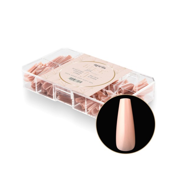 Gel-X® Neutral Cover Tips Box 150pcs - "Lila" - Sculpted Coffin Long