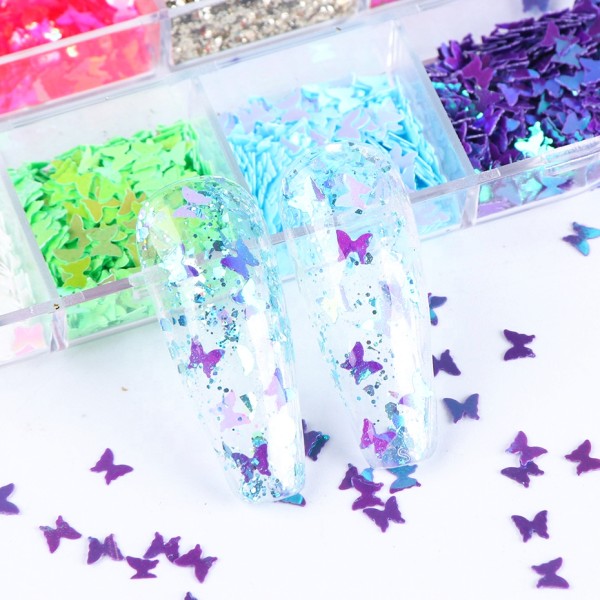 JUSTNAILS Butterfly Box Set Overlays Einlagen Schmetterlinge Nailart Set- 2