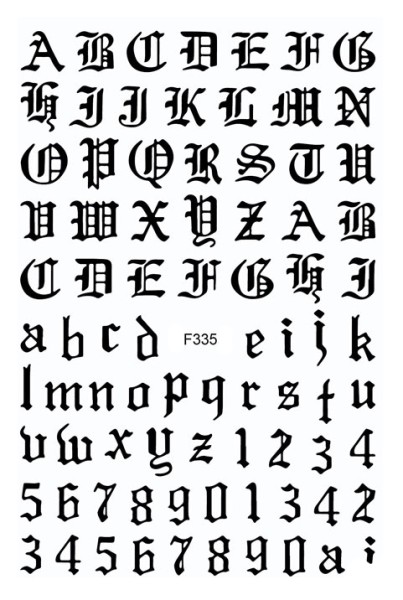 JUSTNAILS Sticker selbstklebend Buchstaben Letters schwarz