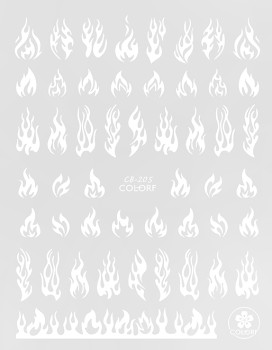 JUSTNAILS Sticker Feuer Fire weiß selbstklebend 205 JUSTNAILS Sticker Feuer Fire weiß selbstklebend 205