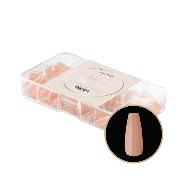 Gel-X® Neutral Cover Tips Box 150pcs - "Lila" - Natural Coffin medium