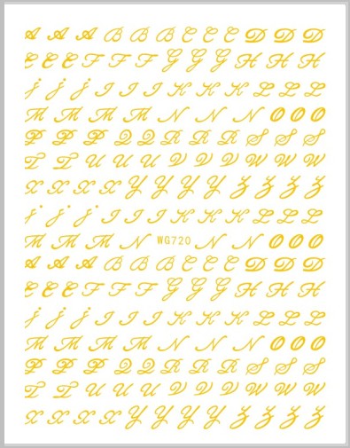 JUSTNAILS Sticker Letters Buchstaben gold 720