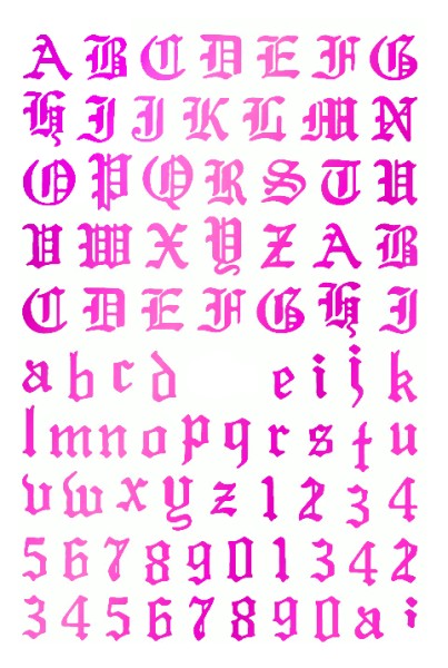 JUSTNAILS Sticker selbstklebend Buchstaben Letters Pink