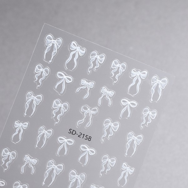 JUSTNAILS Sticker Schleifen weiß 2158