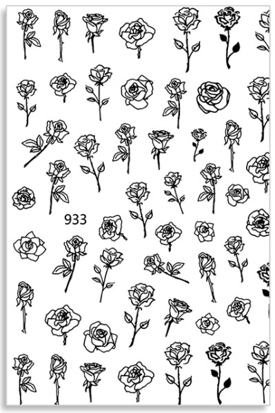 JUSTNAILS Sticker Rosen schwarz selbstklebend 1146