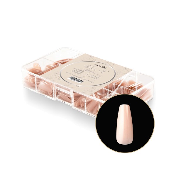 Gel-X® Neutral Cover Tips Box 150pcs - "Maisie" - Natural Coffin medium